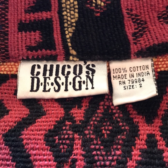 Chico’s Design Vintage 100% Cotton Tapestry Coat L - Picture 5 of 7